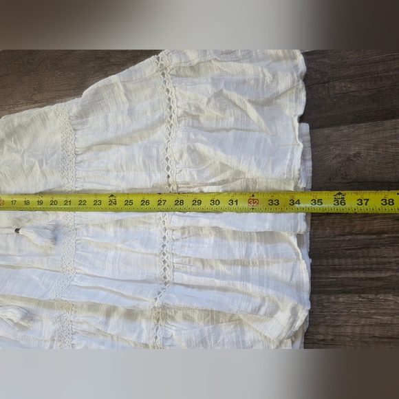 Knox Rose White Boho Cotton Dress Flutter Eyelet Cutouts Festival Beach Y2k M - Picture 4 of 11